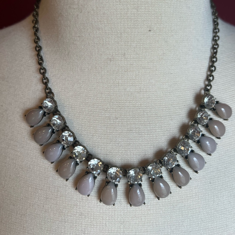 Faux stone and rhinestone necklace